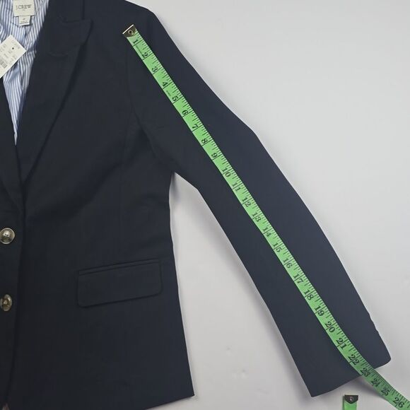 J. Crew Factory NWT Cotton-blend two-button blazer Black Women's size 2 - Picture 8 of 10